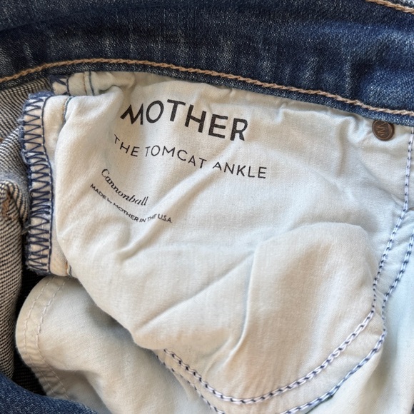 MOTHER Blue Denim Tomcat Ankle Jeans - 28 - Picture 4 of 8